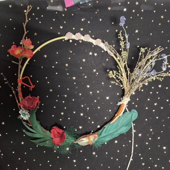 Handmade Other - Crystal Seasons Floral Hoop Wreath